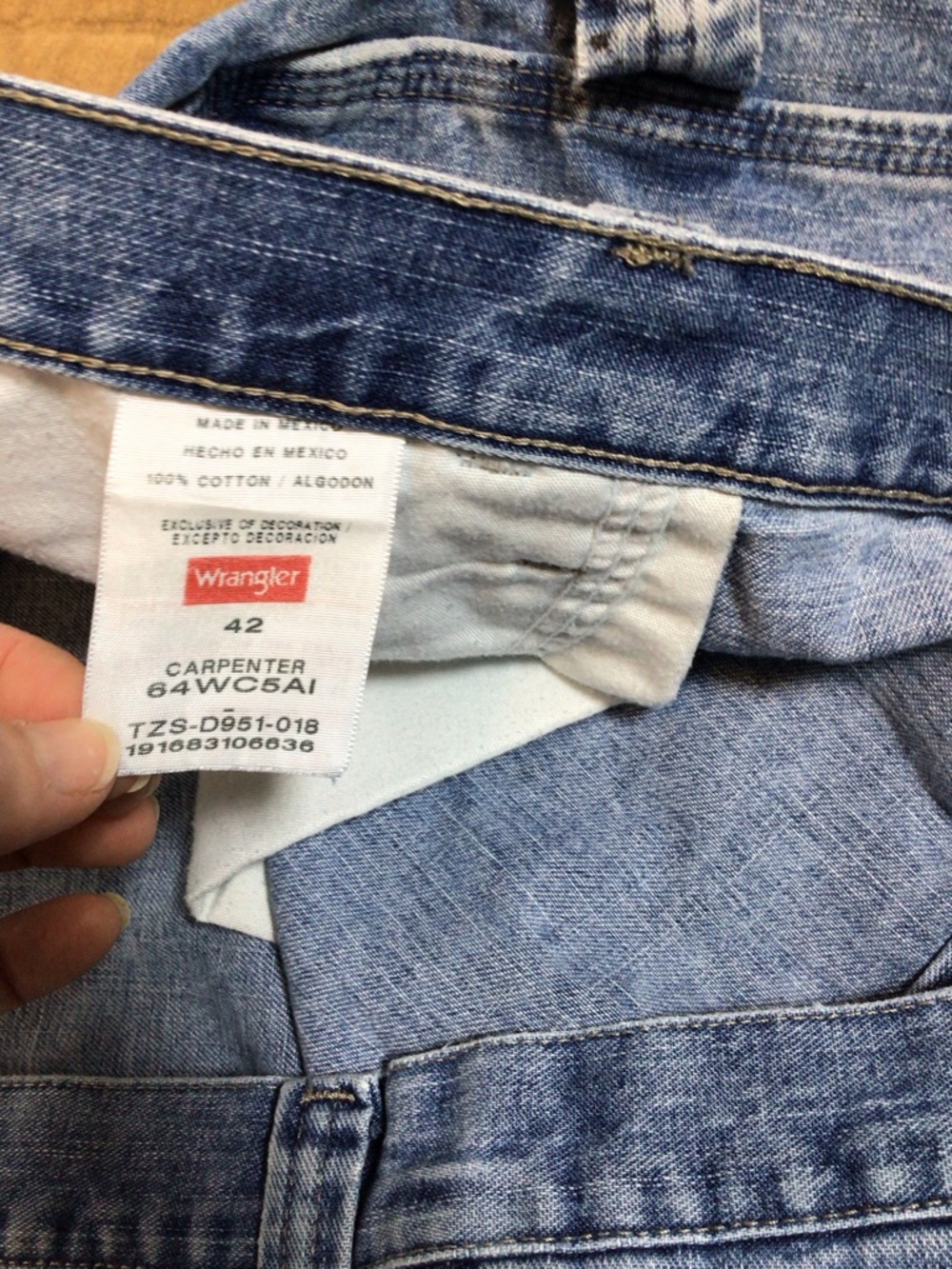 Vintage Wrangler Carpenter Shorts 42 Denim 10” Inseam Workwear Baggy 90s Men - Picture 9 of 11